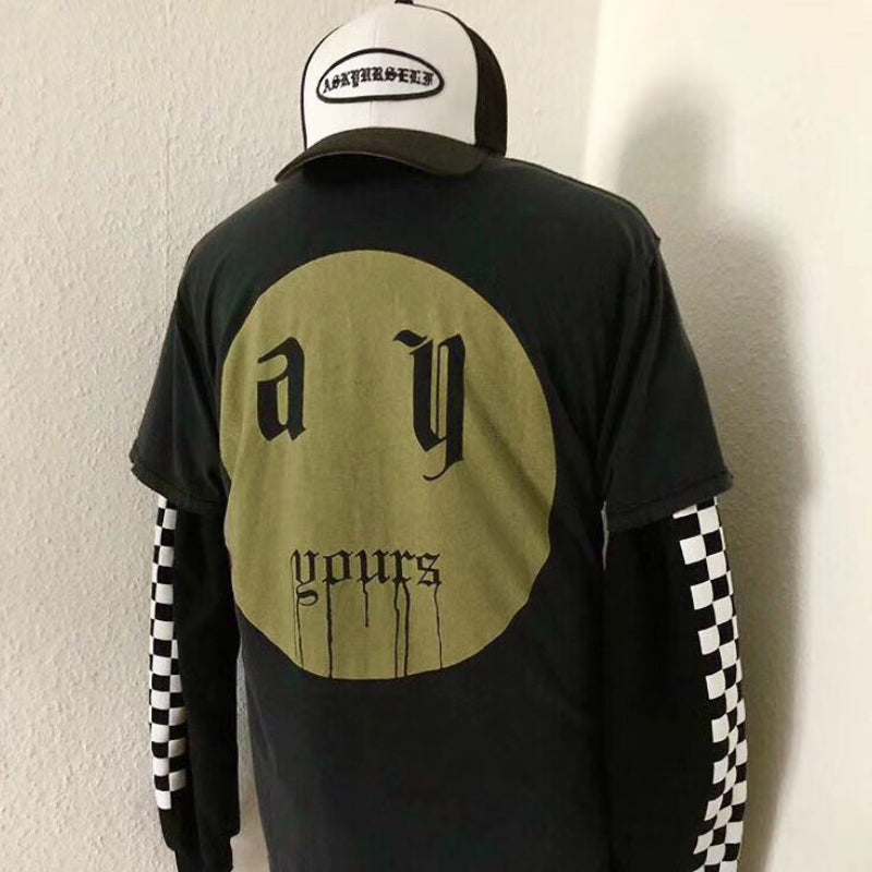 Askyurself T-shirts Smiley Printed Loose Short Sleeve T-shirt