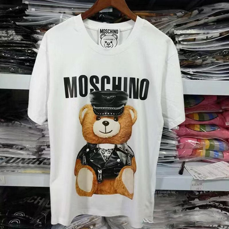 Moschino T-shirt Round Neck Bear T-shirt Short Sleeve Couple