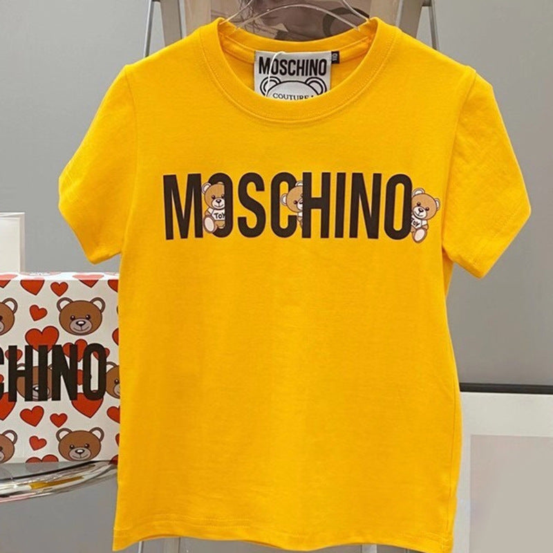 Moschino T-shirt Bear Pattern T-shirt Short Sleeve Couple Style