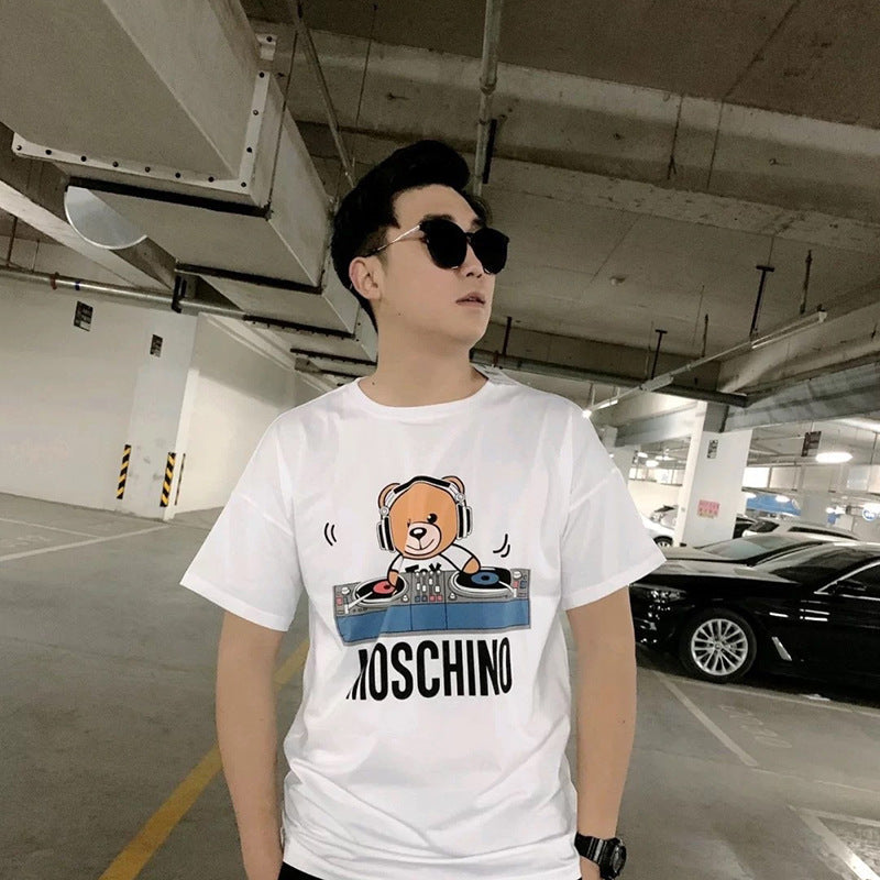 Moschino T-shirt Bear Pattern T-shirt Short Sleeve Couple Style
