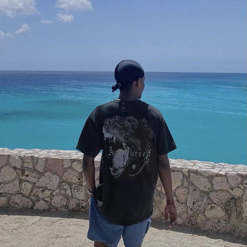 Askyurself T-shirts Summer round Neck Loose Short Sleeves T-shirt