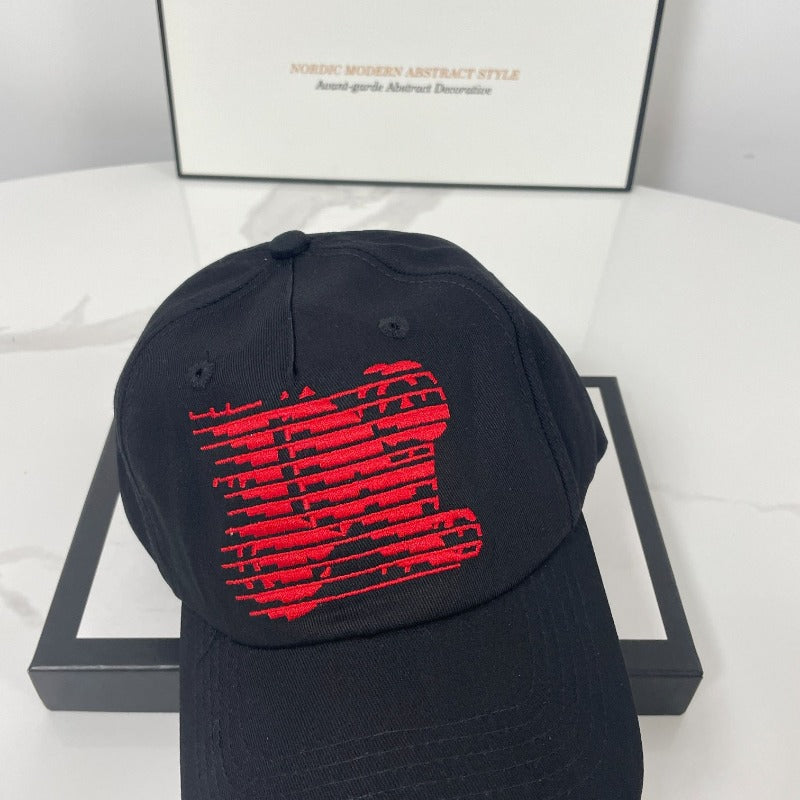 Palm Angels hats flame alphabet palm tree embroidered distressed baseball cap